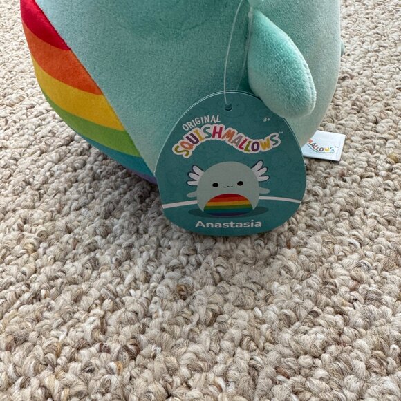 NWT 8” Anastasia the Teal Axolotl with Rainbow Belly Pride Squishmallow‎ - Picture 7 of 9